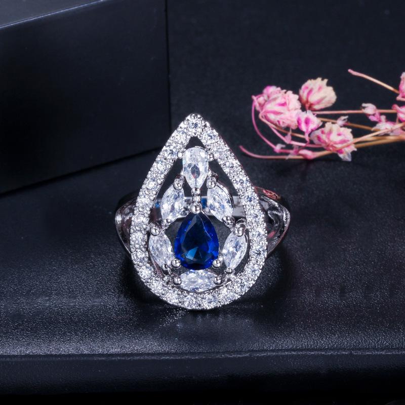 Temperament Popular Ring, Environmentally Friendly Copper-Plated Real Platinum Slightly Inlaid Aaa Zircon Ring, Jewelry