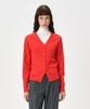Ridifi Crop Wool Blend Cardigan (Red)