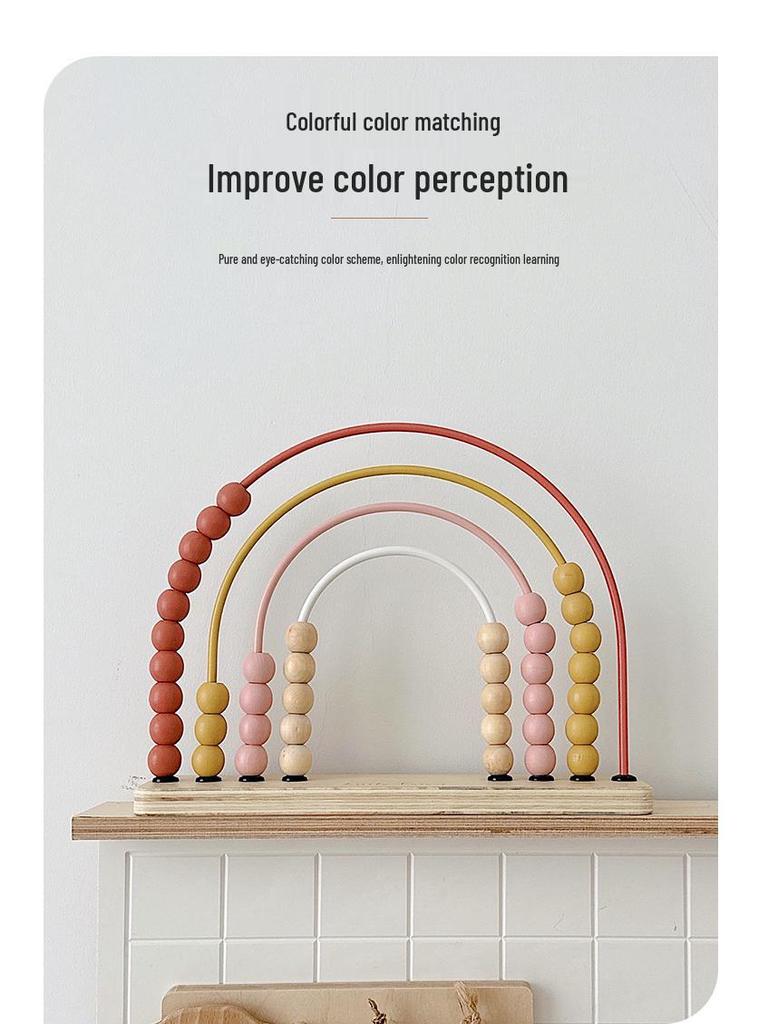Colorful Four-Row Abacus for Early Math Learning and Teaching Aids