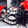 Mexico Day of the Dead Masks for Masquerade Balls Halloween Masks With Fire Devil Flowers Cosplay Performance Carnival Party