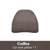 Memory Foam Car Neck Pillow Waist Pillow Nappa Leather Car Headrest And Lumbar Set Seat Accessories Car Neck And Lumbar Support