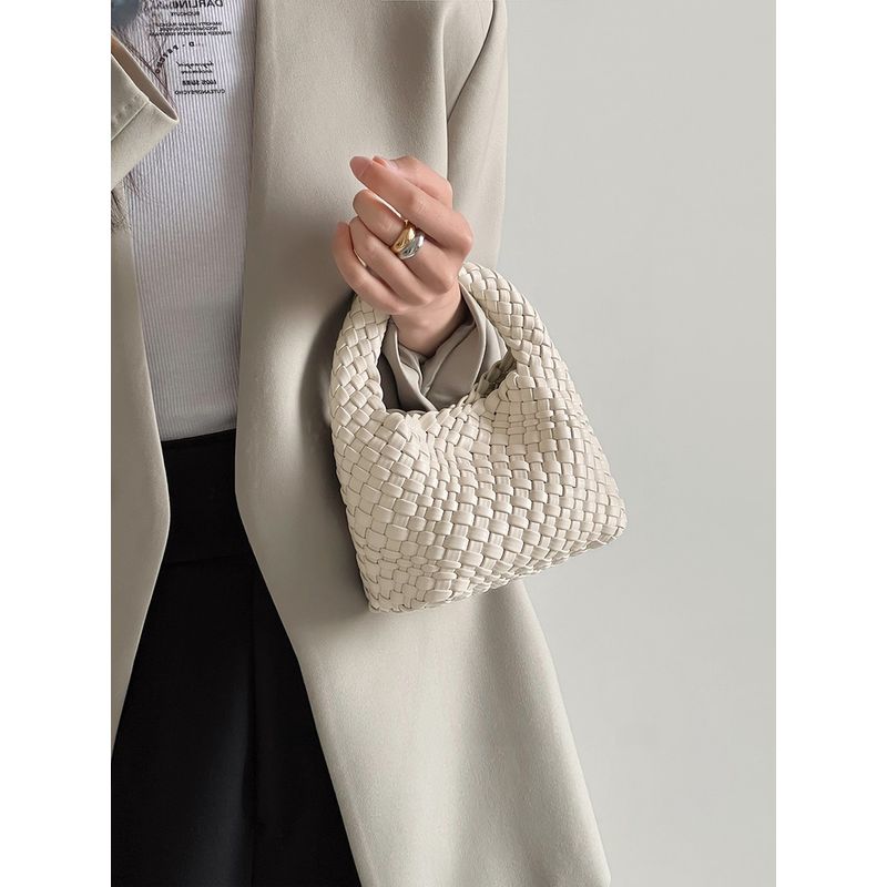 

Плетеная вручную сумка-ведро с маленькой сумкой для переноски 2025 Новая универсальная сумка-мессенджер мини высокого класса в западном стиле White + crossbody chain inner bag(Single arm)