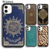 Krajews Authentic Quran Leather Embossed Phone Case For iPhone 17 Air 16 15 14 Plus 11 12 13 Pro Max Coque Shell Fundas