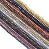 1 Strand Black Hematite Natural Stone Faceted Beads Gold Color Abacus Shaped Spaced Beads For DIY Bracelet Necklace Accessories