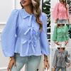 Autumn and Winter Tops for Women Casual Puff Sleeves Round Neck Loose Long Sleeve Shirts for Women