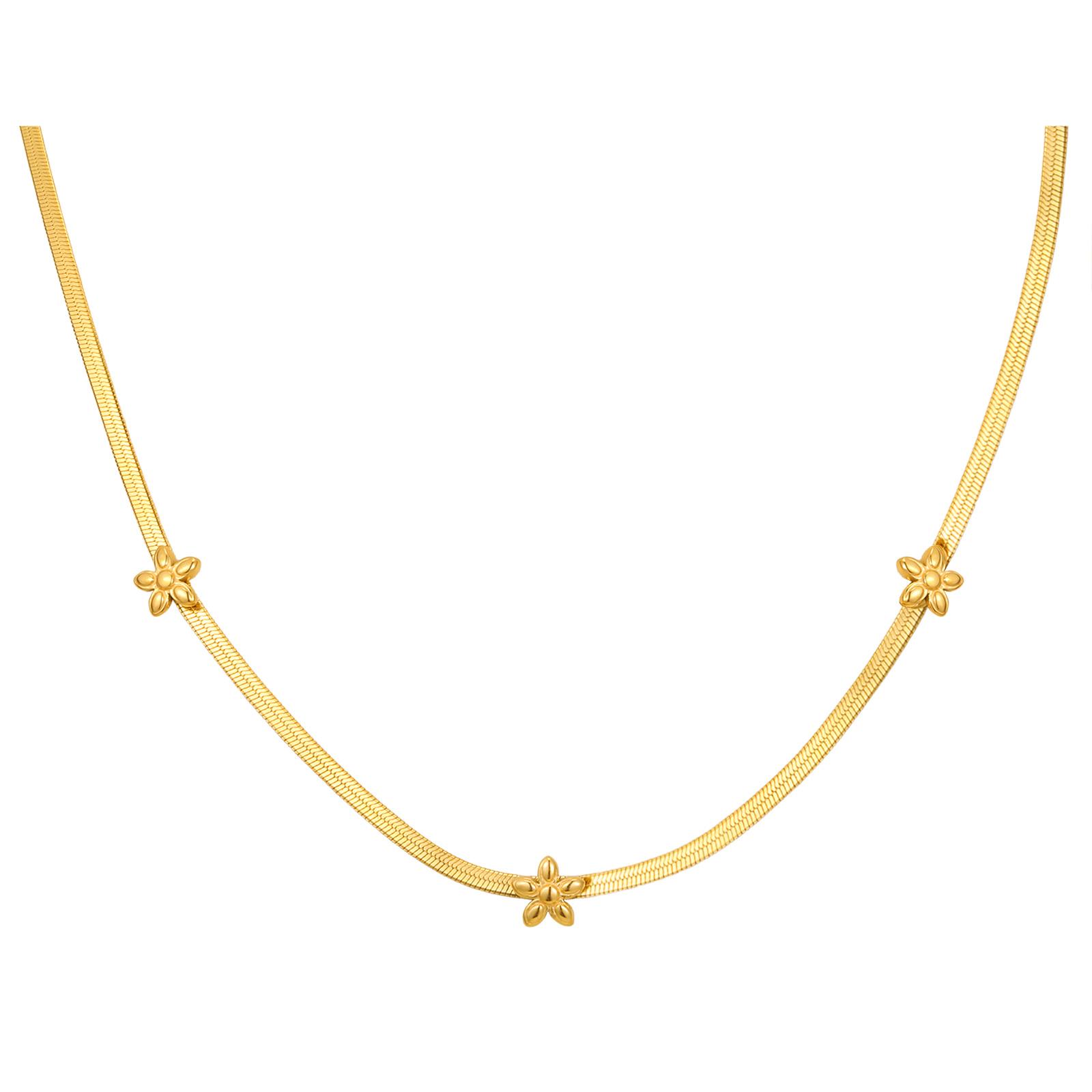 

Vnox Stainless Steel Gold Color Chain Necklace For Women, Little Cute Bow Flower Heart Accessories, Waterproof Jewelry