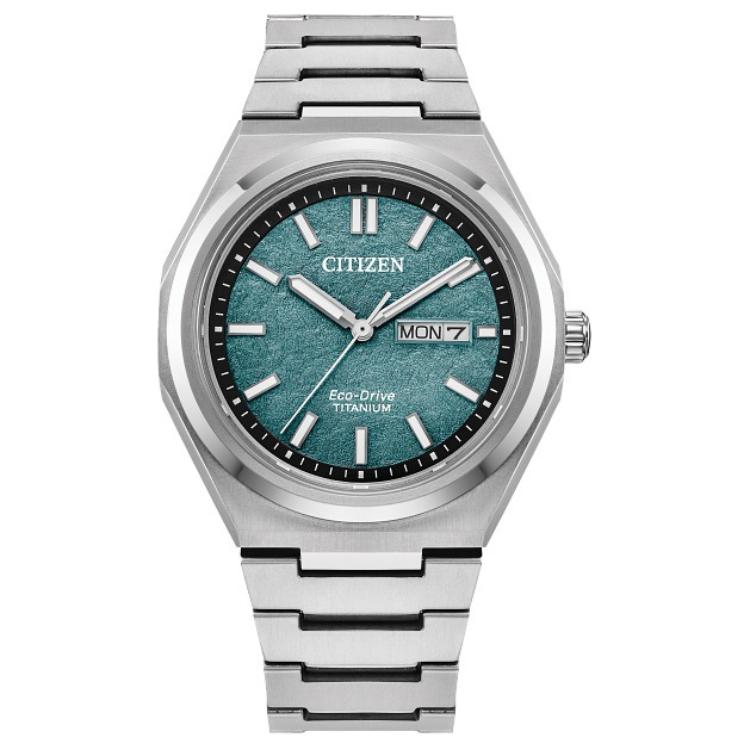 

CITIZEN Eco Drive 100m Water Resistant Light Powered Quartz Movement Super Titanium Strap Watch AW0130-85X Green Dial