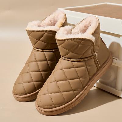 Winter Platform Snow Boots for Women Water Resistant Plush Fleece Lined Walking Short Booties Shoes Women's Warm Faux Fur Lining Anti-Slip Ankle Boots
