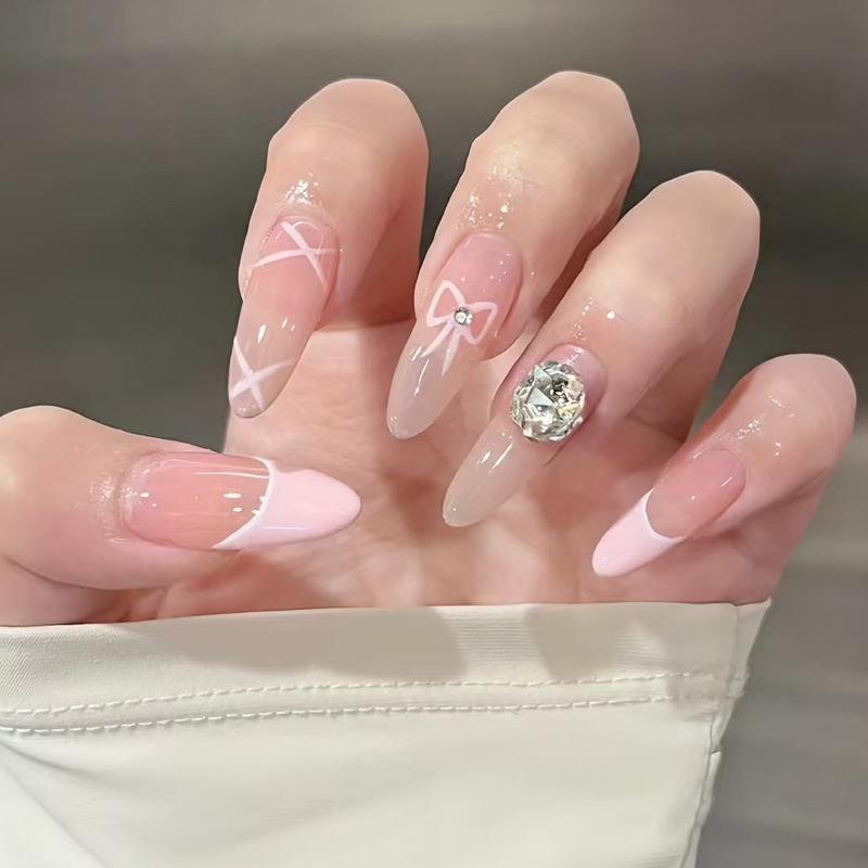 Noste nehty Advanced Kočičí oko Kamínky Francouzská Ručně dělaná Manikúra Nehtová fólie Spice Girl Čistá Touha Umělé nehty