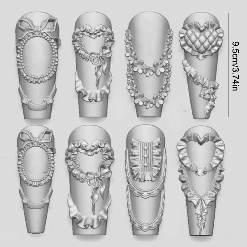 Bow Ribbon Silicone Nail Mold Flower Nail Decorations Nails Diy Design Stereoscopic Stamping Manicure Tools