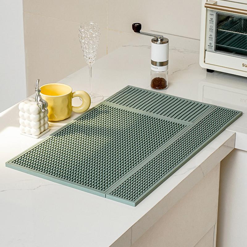 Silicone Bar Mat Anti-Slip Draining Coffee Mat Heat-Insulating Household Filter Mat Combination Type Drain Pad Easy Clean