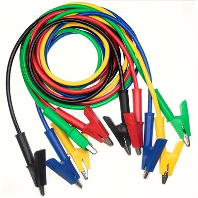 15A Silicone Insulated Double Clip Test Leads, Multifunctional Voltmeter Testing, with Uncharged Power Mode for Electrical Safety