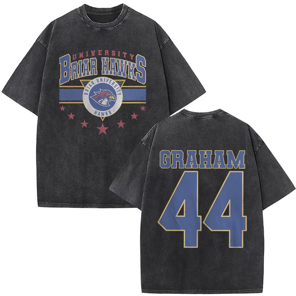 2026 Gewaschenes Vintage Off Campus TV-Serie Graham 44 T-Shirts Briar University Eishockey T-Shirt Herren Damen Vintage Top Streetwear