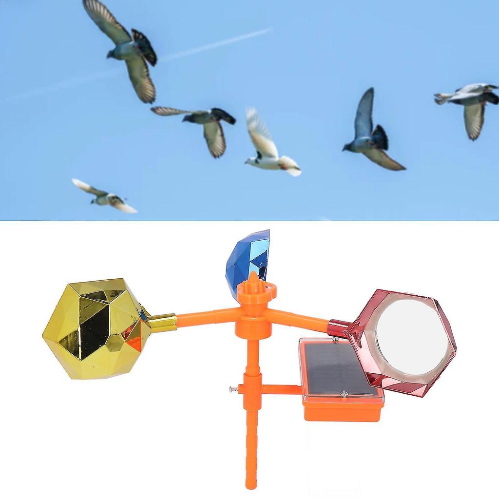 Sound Light Bird Repeller 360 Degree Light Reflection Large Volume Solar Sound Alarm Bird Deterrent Device-dwdz