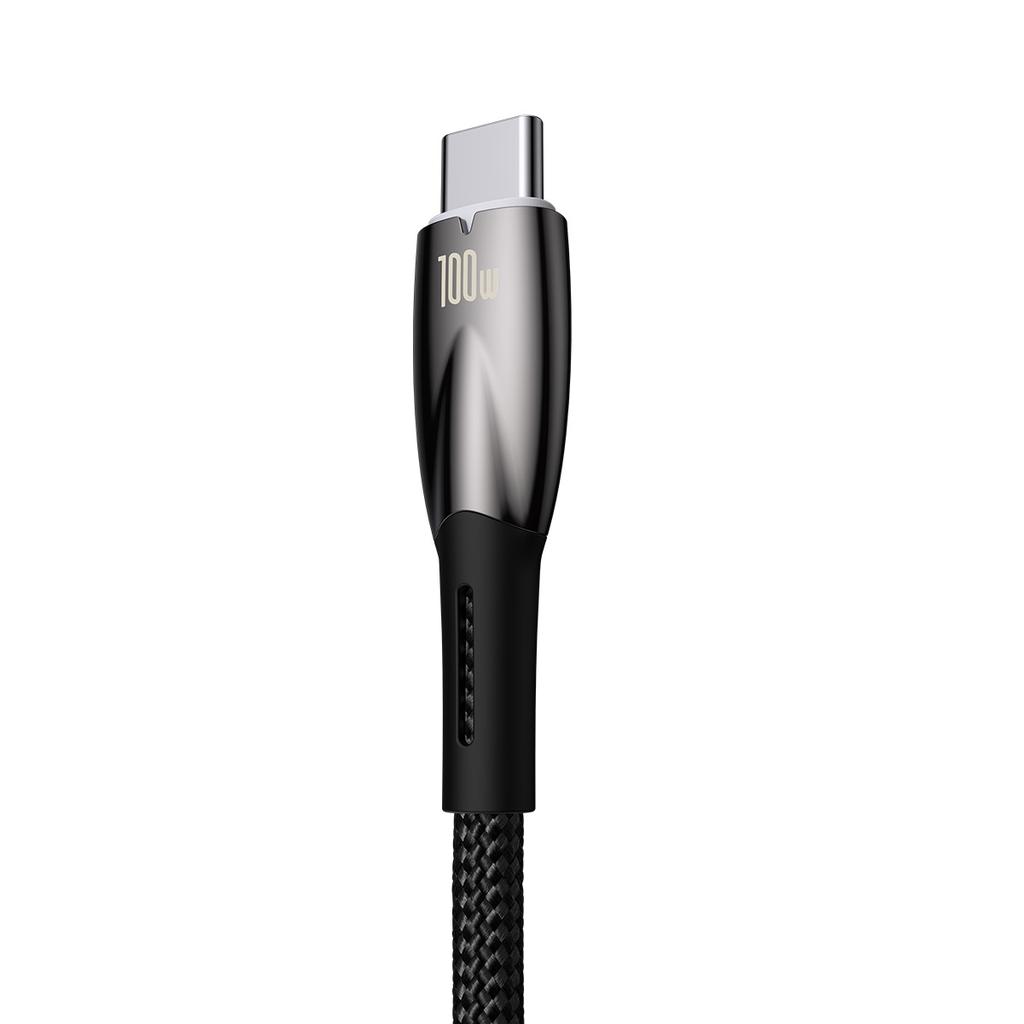 Durable flexible fast charging cable USBA USBC 100W 1m black