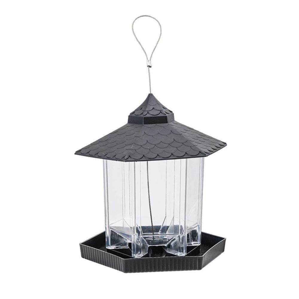 

Plastic Bird Feeding Station Large Capacity Food Container Bird Food Dispenser Backyard Feeding чорний