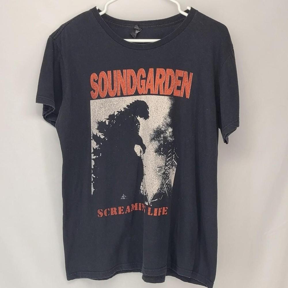 Soundgarden Screaming Life Современная футболка Черная Унисекс Футболка Репринт S-5XL KH3306 Унисекс Футболка XL