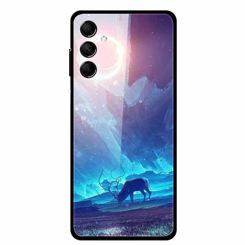 Samsung M14 5G Case with Tempered Glass: Aesthetic Landscape & Animal Design