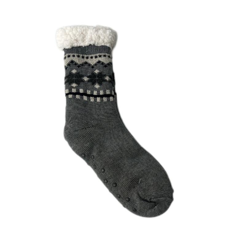 Winter Socks Mens Thermal Warm Short Plus Velvet Soft Non Slip Floor Fuzzy Fluffy Sock Male Leaf  New In Gift Christmas