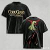 T-shirt Lavata Anime Code Geass Lelouch Lamperouge Estiva per Uomo Donna Moda Nuova Cotone Retro Casual Moda T-shirt