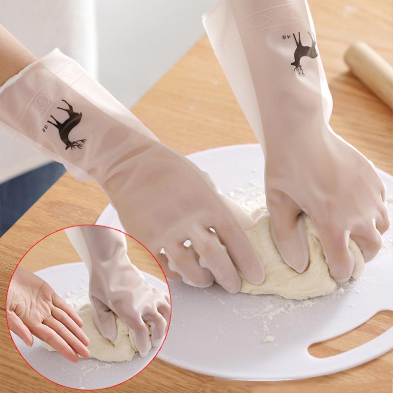 Vodotěsné Rukavice pro domácí práce Čisticí rukavice Kuchyňské čištění Latexové Prádlo Rukavice Mytí nádobí Gumové rukavice odolné proti opotřebení