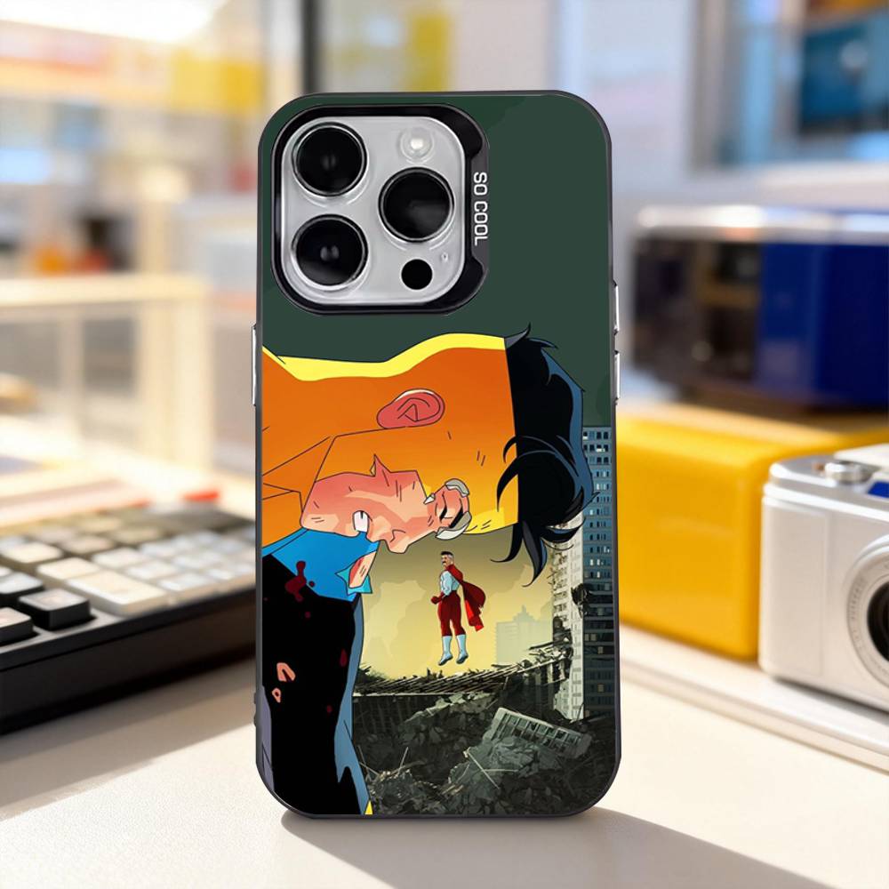 Cartoon I-Invincibles Cool For iPhone 11,12,13,14,15,16,17,Pro,Max,Plus,E,Air,Mini Phone Case IMD Matte Black