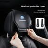 rsq1 Leather Car Headrest Cover Front Rear Seat Pillow Protective Set For VW Golf Polo Tiguan Touran Jetta Passat CC T5 GTI Caddy Eos
