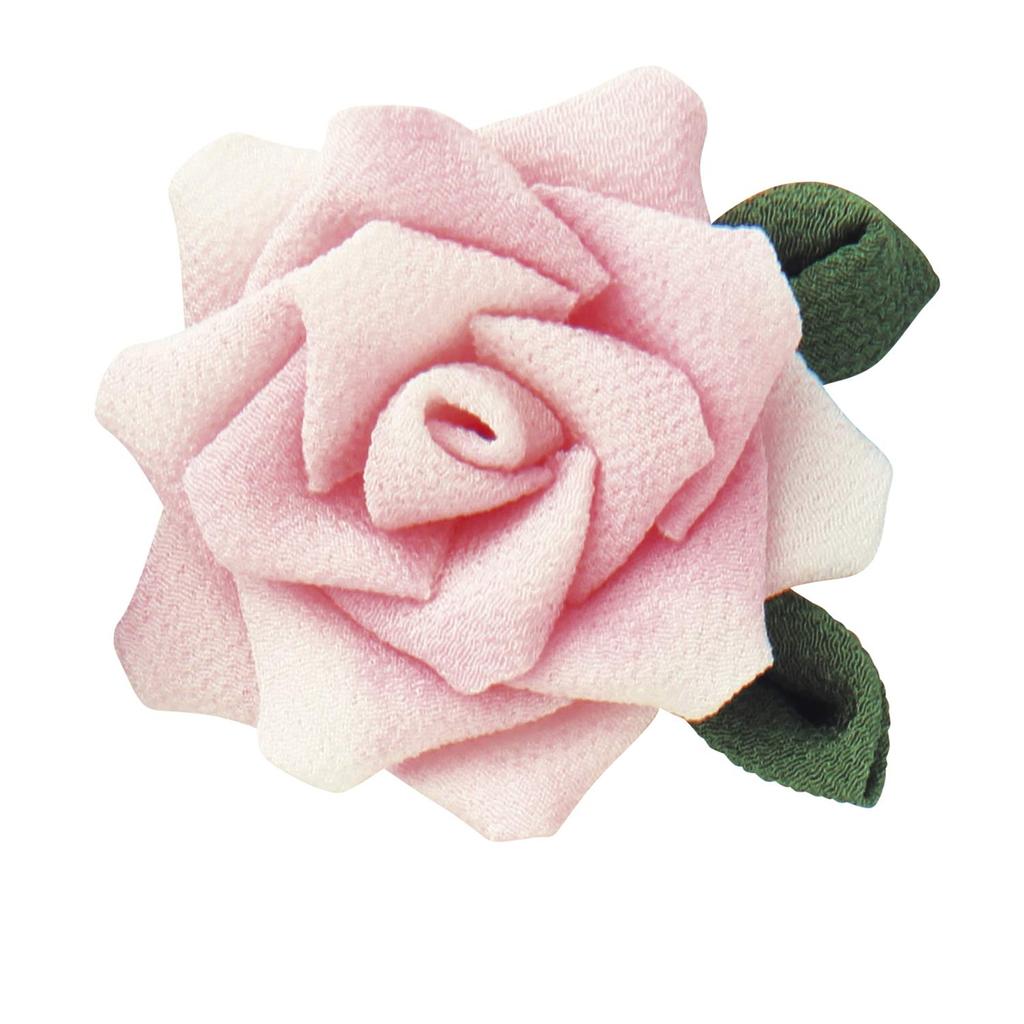 Olympus Thread First Tsumami Zaiku Rose x W7 x Light Kit Brooch, H6.5 D2.5cm, Pink, OLY-TZ5C