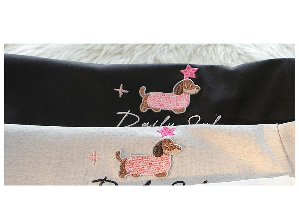 American Chic Embroidered Puppy Short-Sleeve Cotton T-Shirt for Women – Summer Loose Fit Cute Top