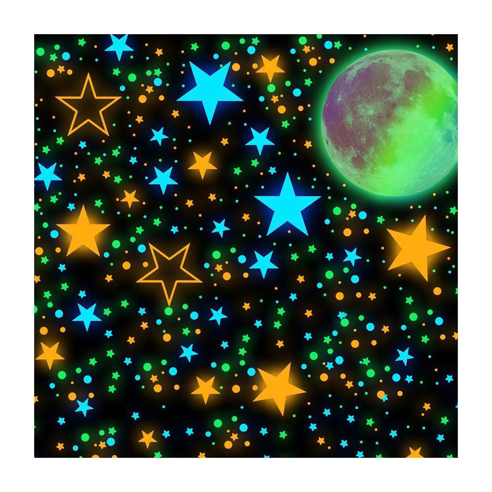 Glow in The Dark Stars Wall Decal Stickers for Ceiling 1449Pcs Moon and Stars Starry for Sky Glow Wall Stickers Luminous 1