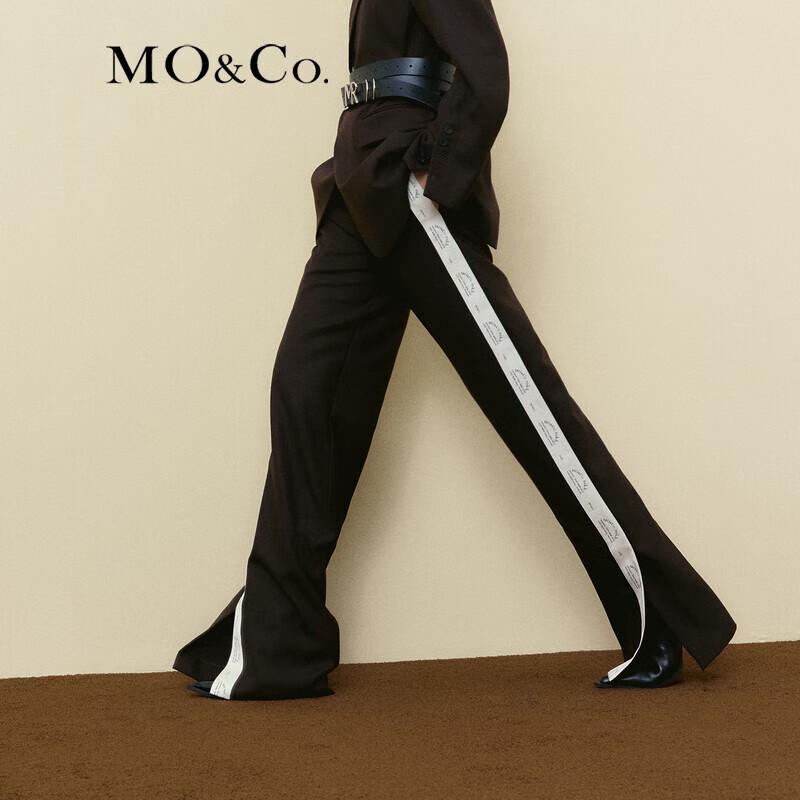 MO&Co. Drawstring Slit Straight Leg Casual Pants
