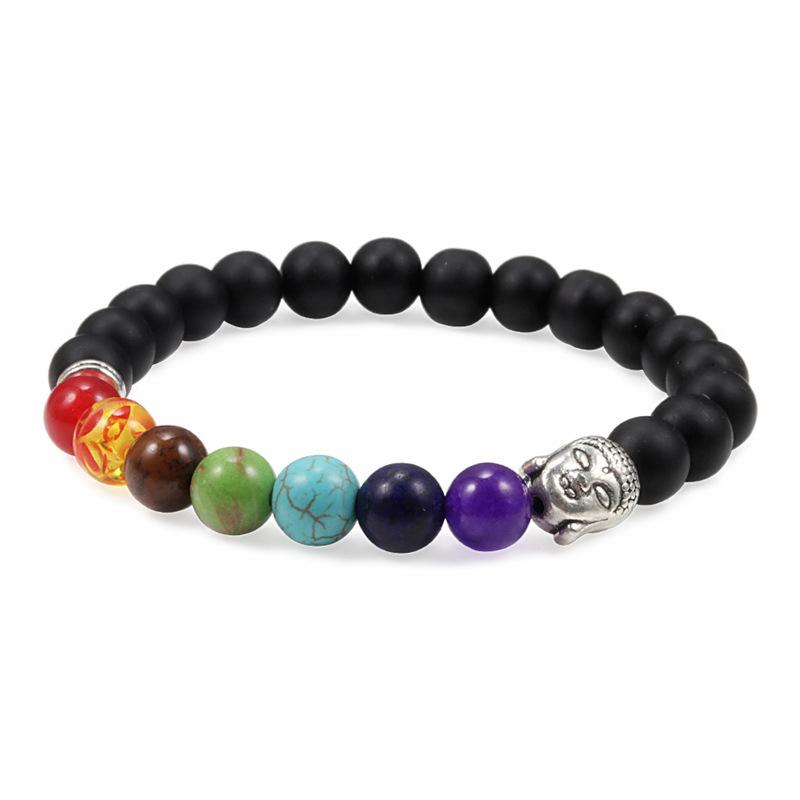 Colorful European-American 8mm Loose Beads Bracelet - Electroplated Alloy Hand Jewelry