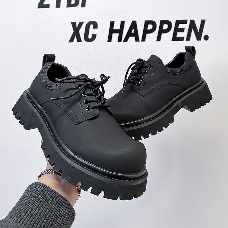 2025 new Mickey Derby shoes men's shoes big head leather shoes platform trendy shoes retro old versatile 66325-A