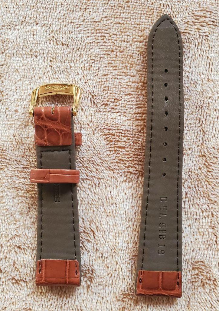 [USED] SEIKO DEL5BB18 Genuine Leather Strap Crocodile Brown