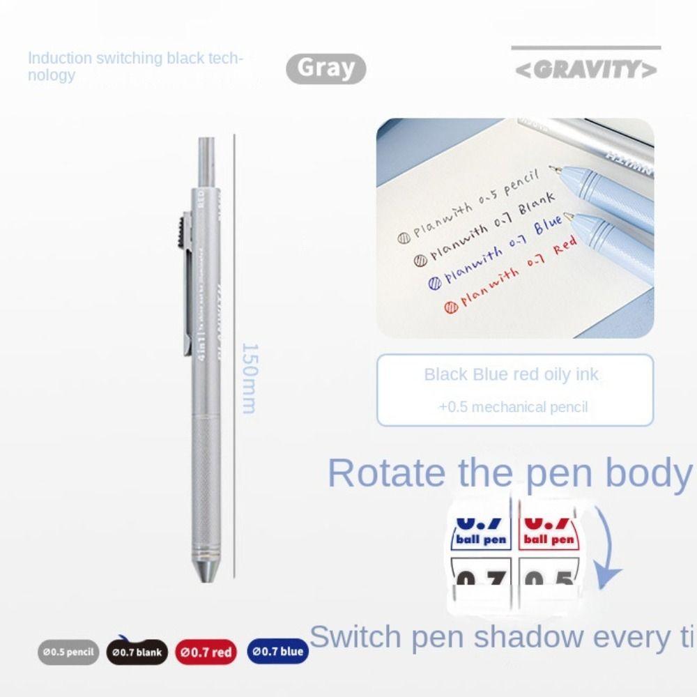 0.5mm Lead Core Four in One Ballpoint Pen Stationery Gravity Sensor Roller Ball Pen  Student