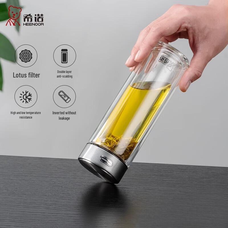 Xinuo Double-Layer Borosilicate Glass Tea Tumbler