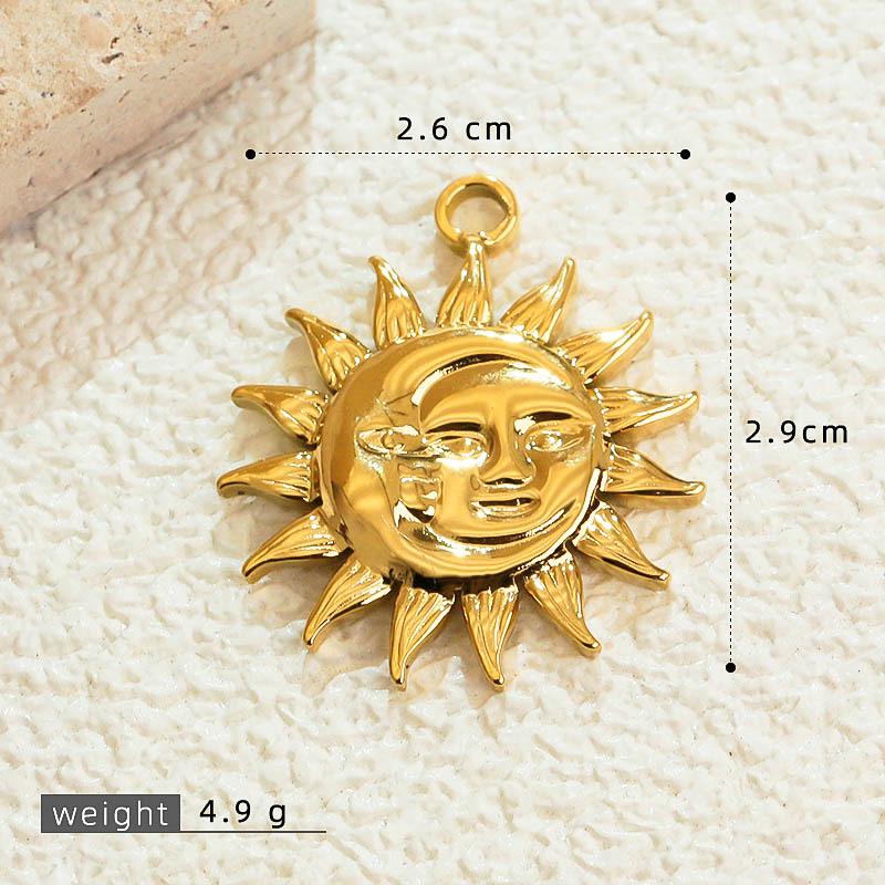 18K Gold Plated Sun Heart Pendant Necklace & Bracelet in Stainless Steel