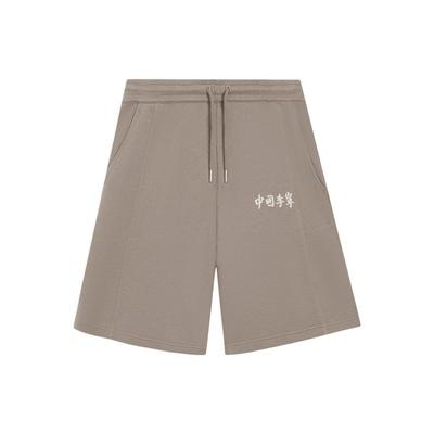 Vital Essential Embroidered Loose Straight Shorts Men Bottoms Brown AKSSA87-5