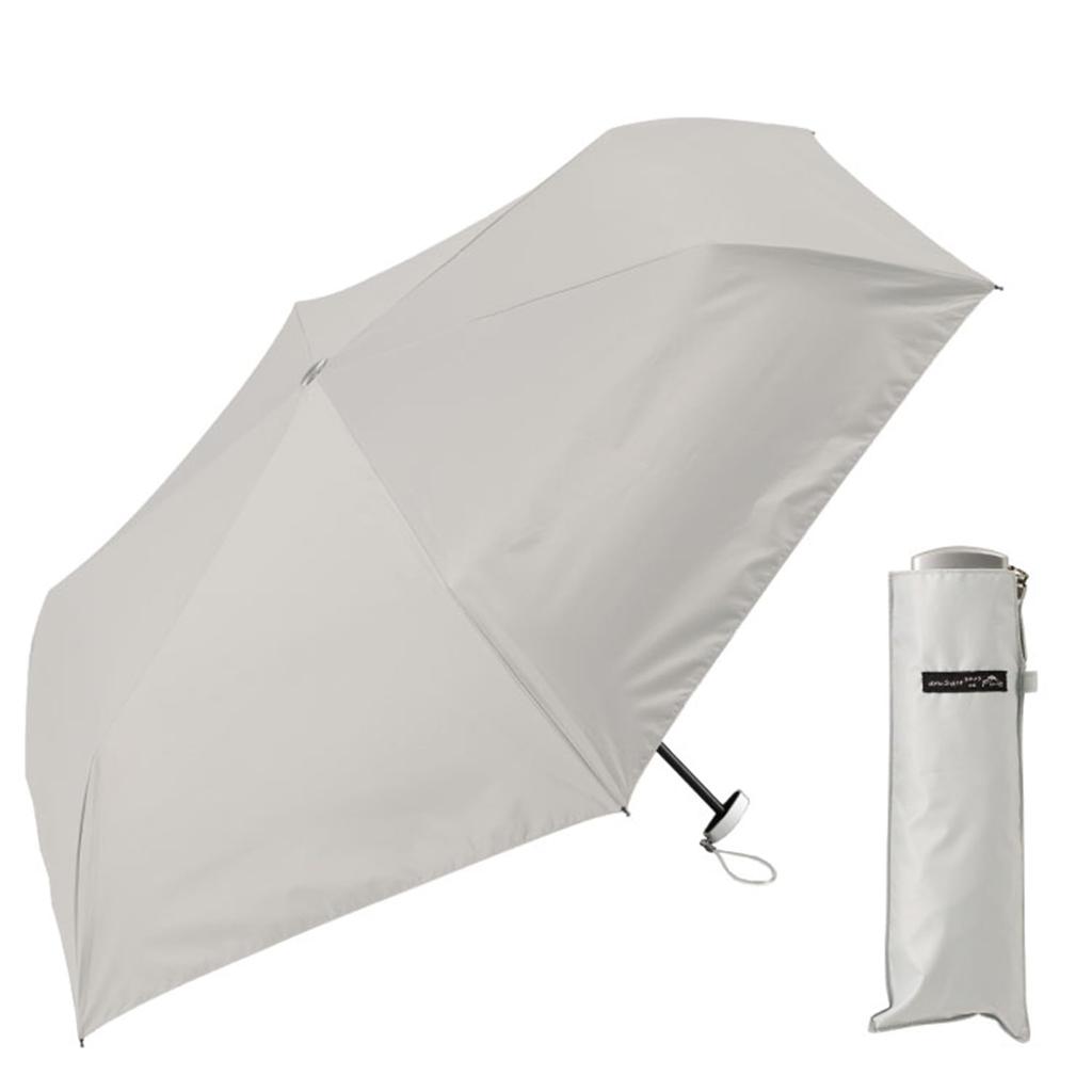 Miyajima Lightweight Folding 55cm Plain White 18160 Umbrella, Flat, (Black Coating) (Aluminum Ribs) No.