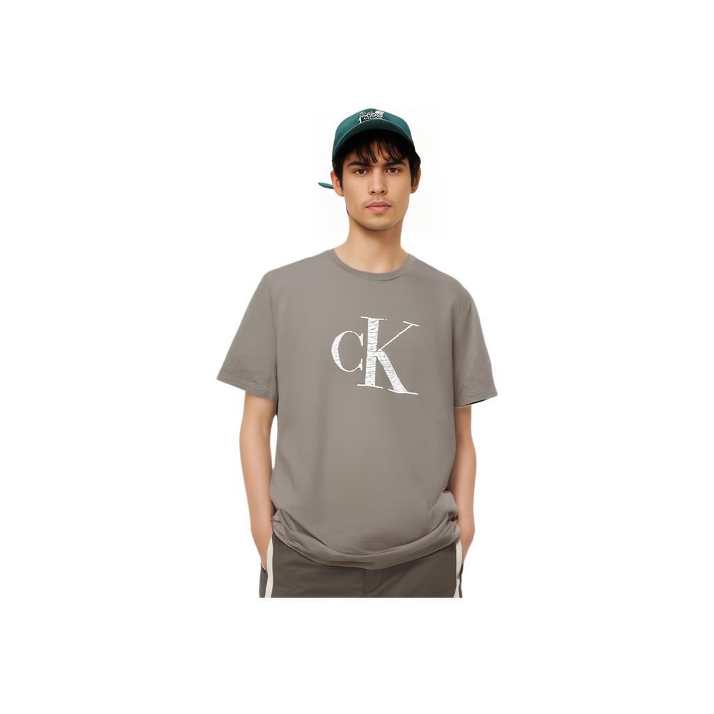 Calvin Klein Casual Comfortable Letter Logo Round Neck Short Sleeve T-Shirt Men T-Shirts 40BC858-020