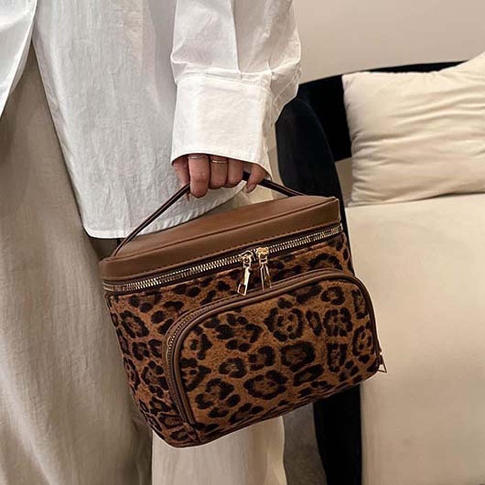 Handbag Leopard Print Cosmetic Bag Large Capacity Pouches Bag Organizer Make Up Pouch Bag Travel