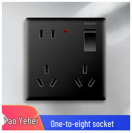 White Recessed Single Gang 86-Type Wall Switch Socket Panel with 8 Multi-Hole Outlets