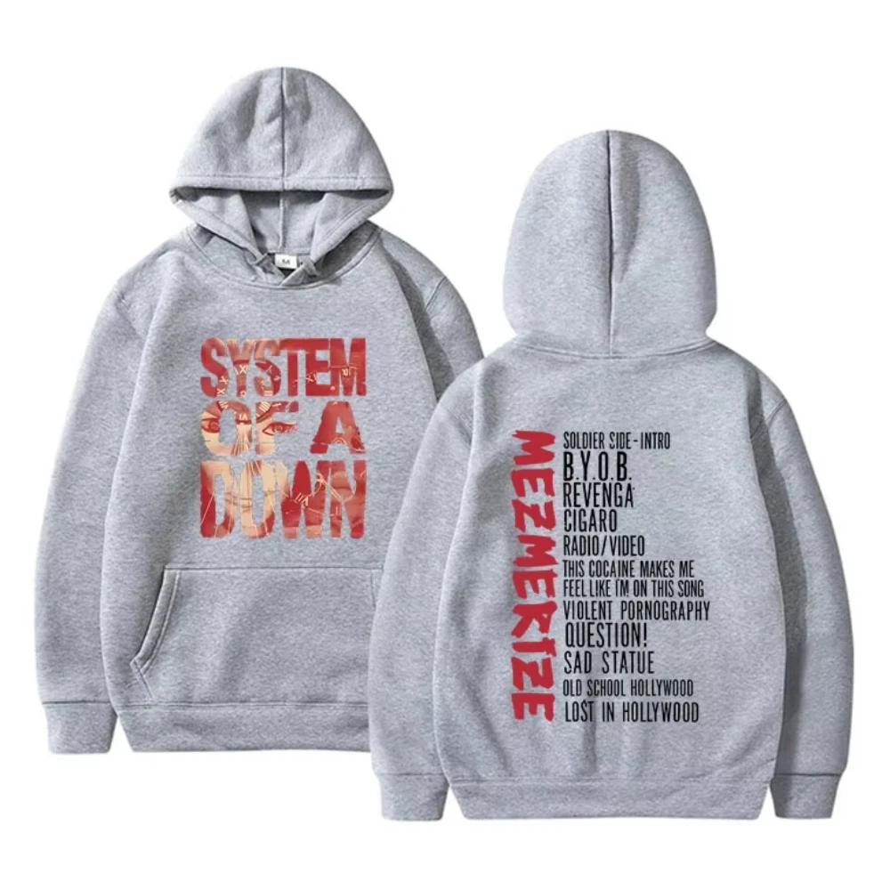 System of A Down Mezmerize Album Grafické Mikiny Muži Ženy Rock Vintage Mikiny s Kapucňou Tepláková súprava Pánska Móda Bežné Nadrozmerné Mikiny s Kapucňou