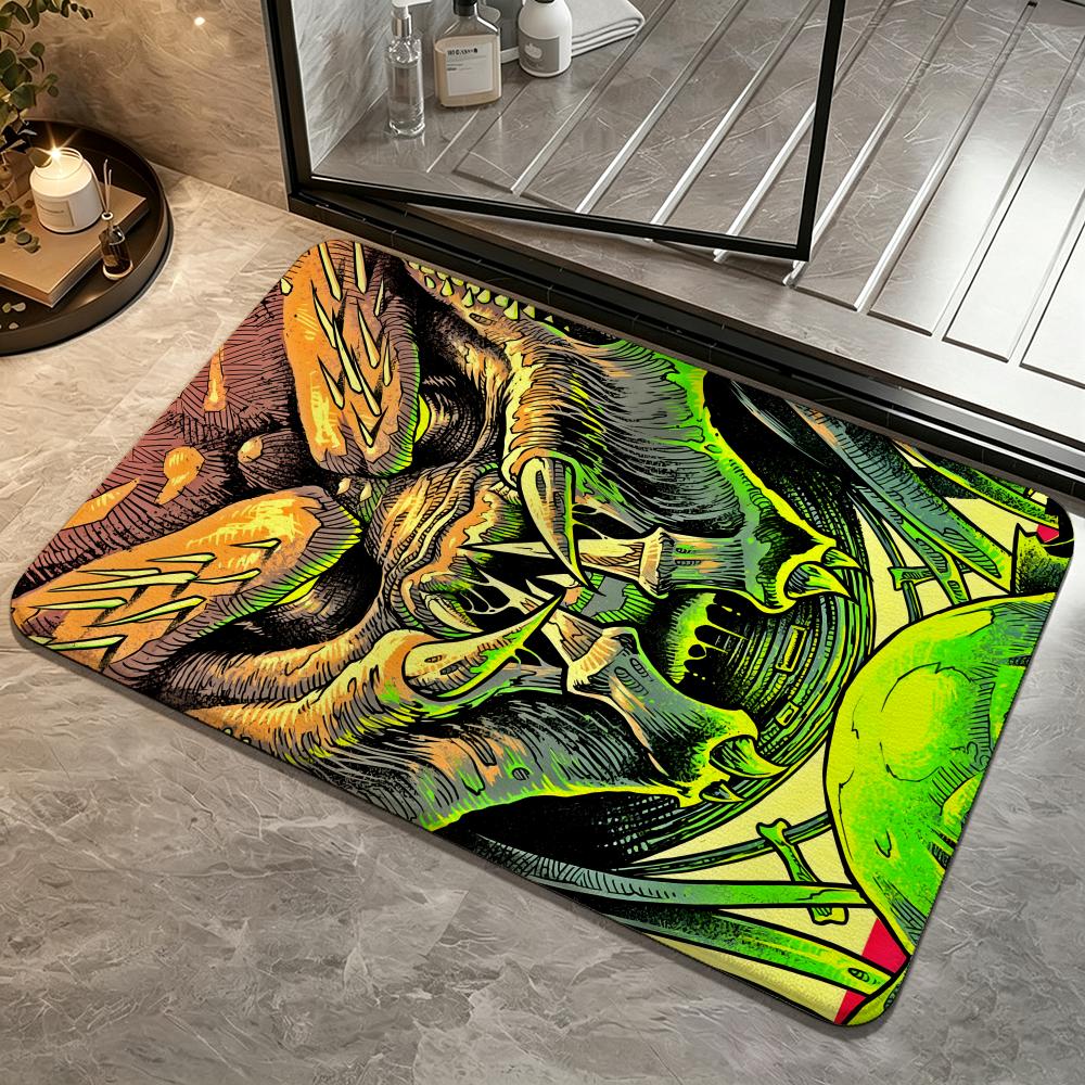 Film-The PredatorS Floor Mat Bedroom Carpet, Bathroom Foot Mat, Doormat, Non-Slip Absorbent Multi-Use