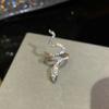 Women Ring Shiny Elegant Charming Dress Up All Match Snake Shape Rhinestone Ring
