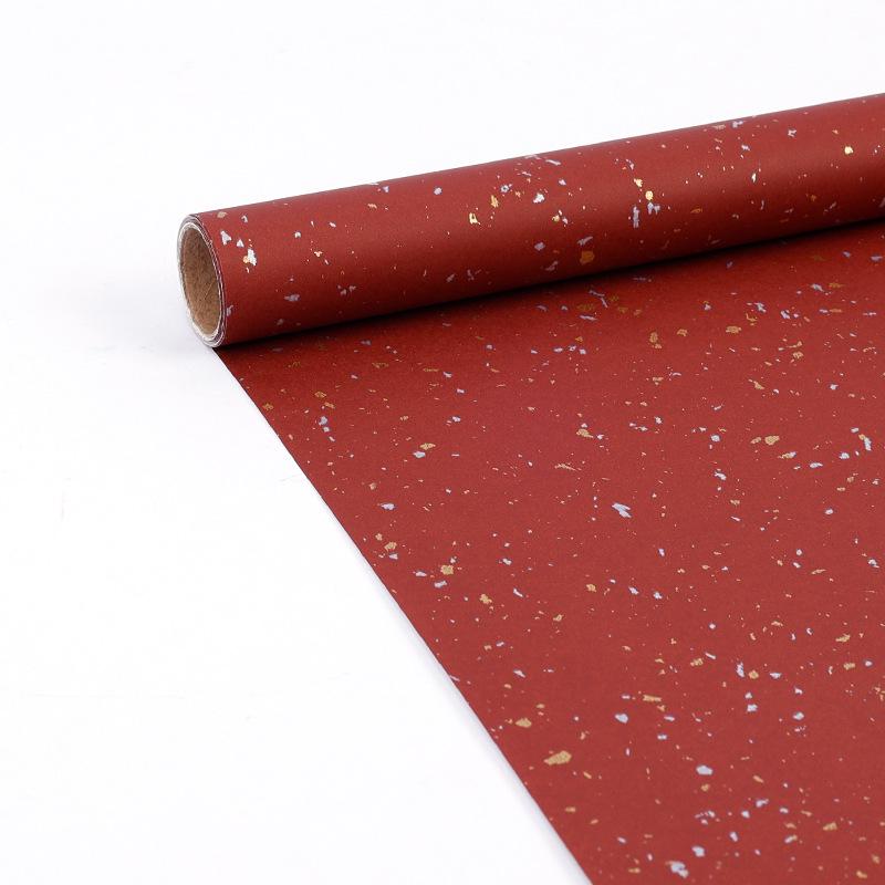 High-End Gold Foil White Kraft Paper Roll, 80g, 10m - Perfect for Birthday Gift Wrapping In Rich Colors