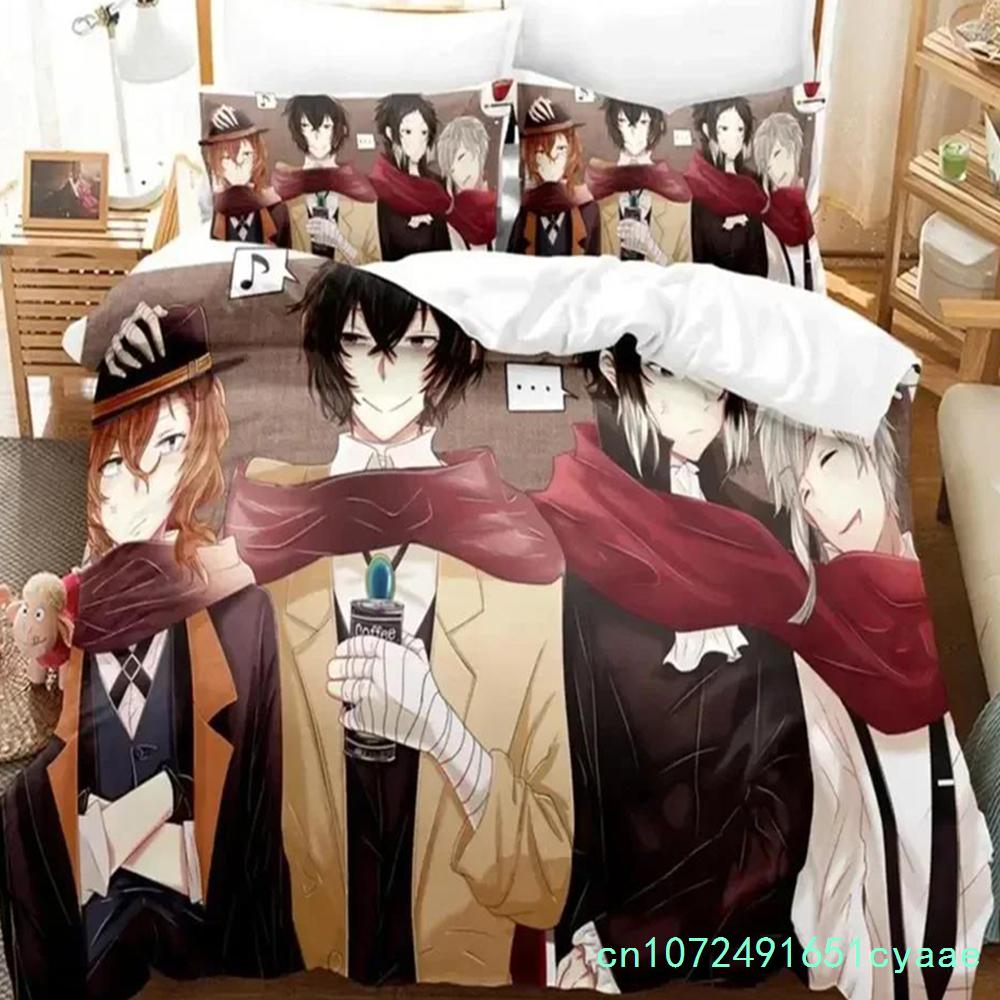 3D Print Anime Dazai Bungo Stray Dogs Bedding Set Bedroom Soft Modern Bedspreads Comefortable Kids Duvet Cover Quilt Pillowcase