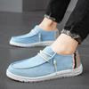 FashionSpring Summer Blue Men's Casual Boat Shoes Lightweight Slip-on Driving Shoes Men Low-cut Man Male Canvas Men Shoes Loafers