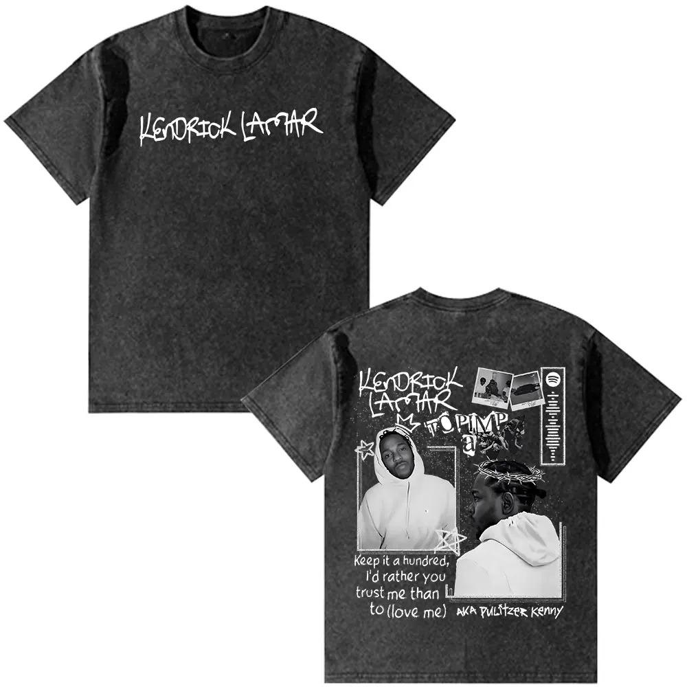 Kendrick Lamar They Not Like Us Poster Print Tshirt Men Women Streetwear Fashion Vintage Washed Cotton Summer Top Oversized Tee S