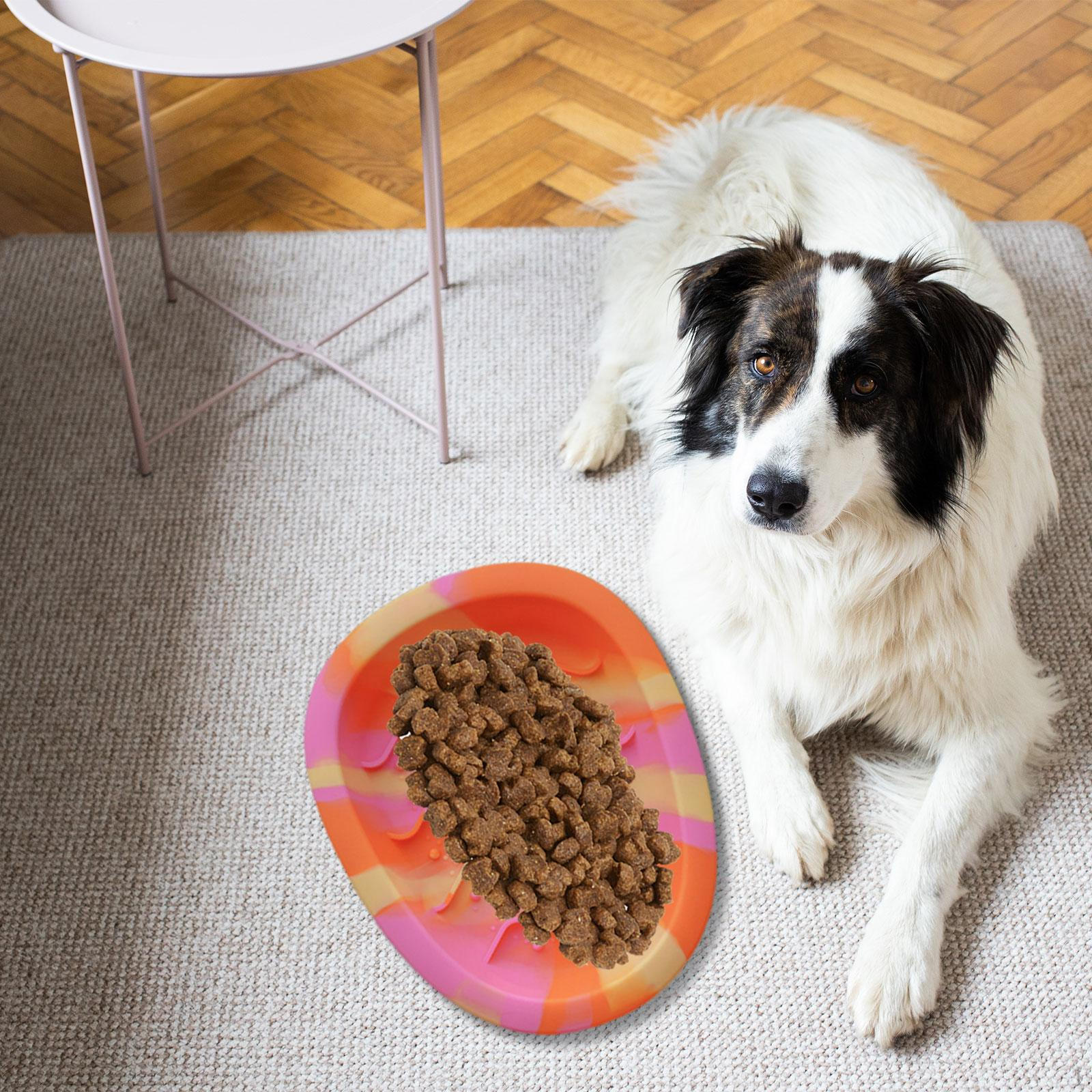 

Dog Slow Feeder Bowl Cat Feeding Bowl, Easy Cleaning, Silicone, Non Slip, Food Container Treat Style D